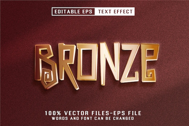 Efecto de texto editable de bronce
