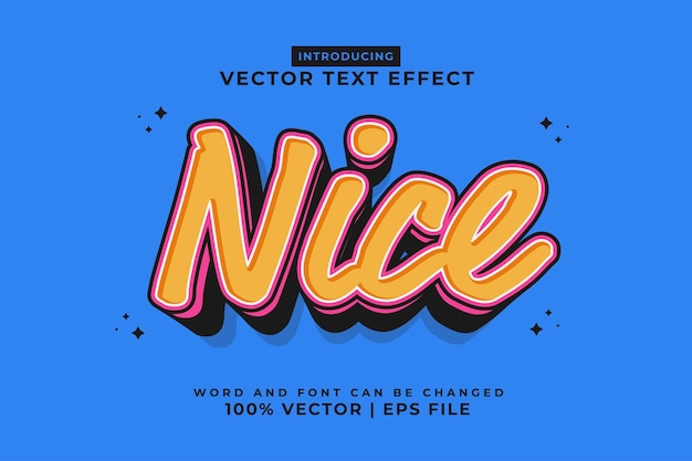 Vector efecto de texto editable buen vector premium de estilo de dibujos animados en 3d