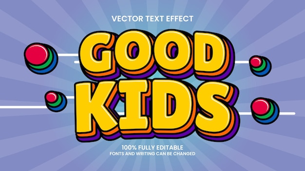 efecto de texto editable buenos niños