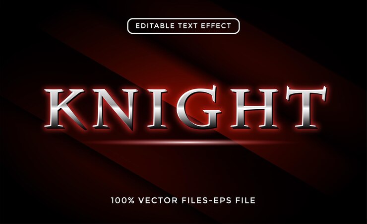 Vector efecto de texto editable caballero vectores premium