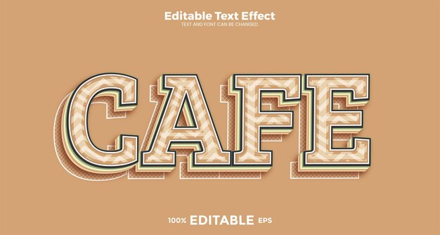 Efecto de texto editable de café en estilo de tendencia moderna.