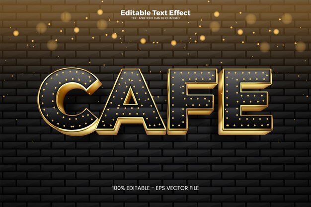 Efecto de texto editable de café en estilo de tendencia moderna.