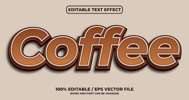 Efecto de texto editable de café