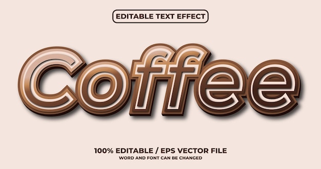 Efecto de texto editable de café