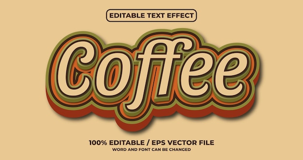 Efecto de texto editable de café