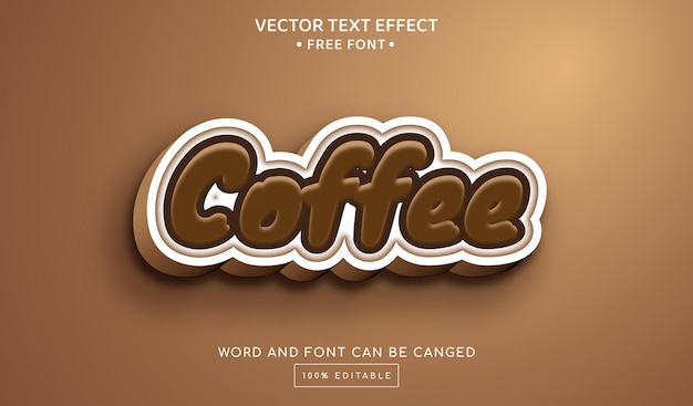 Efecto de texto editable de café