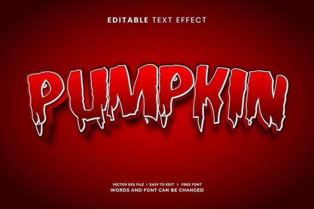 Efecto de texto editable de calabaza de halloween