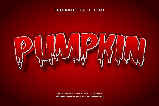 Vector efecto de texto editable de calabaza de halloween