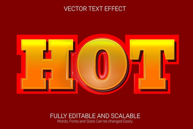 efecto de texto editable caliente con estilo de texto de color degradado