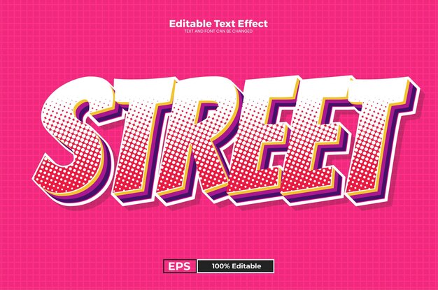 Efecto de texto editable de calle en estilo de tendencia moderna.