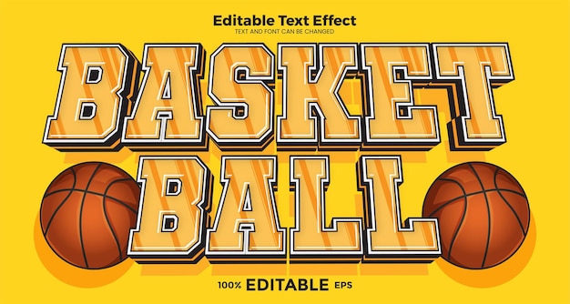 Vector efecto de texto editable de campeón de baloncesto en estilo de tendencia moderna