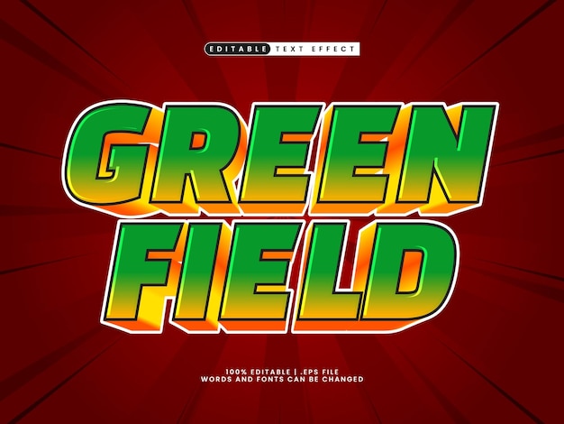 Efecto de texto editable en campo verde en estilo de texto de fútbol o fútbol