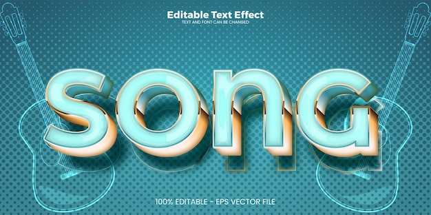 Efecto de texto editable de canción en estilo neón moderno