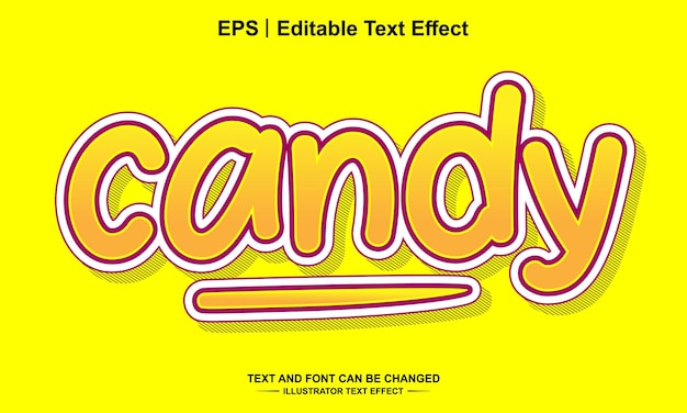 Efecto de texto editable de Candy