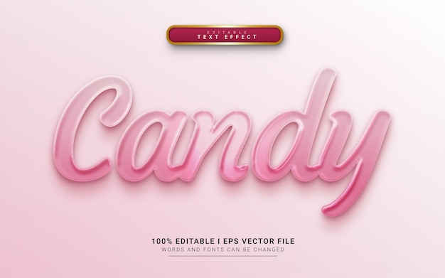 Efecto de texto editable de Candy