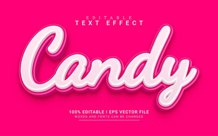 Vector efecto de texto editable de candy