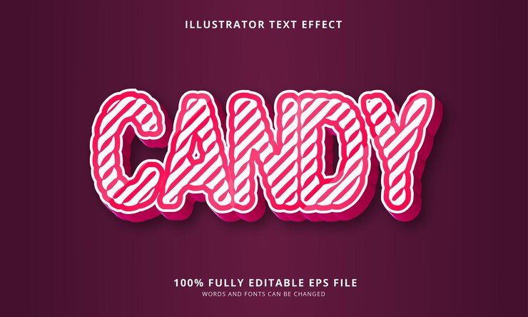 Vector efecto de texto editable de candy