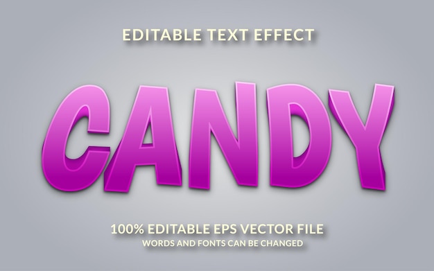 Efecto de texto editable de candy