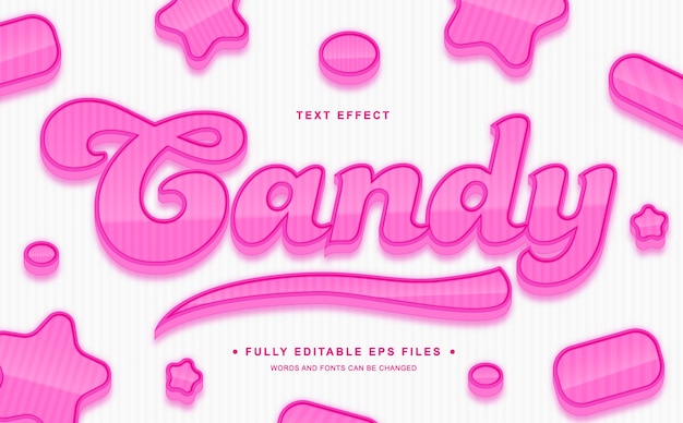 Efecto de texto editable de Candy