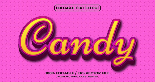 Efecto de texto editable de candy