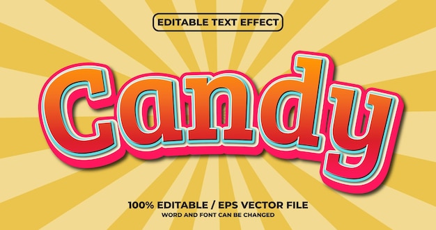 Efecto de texto editable de candy