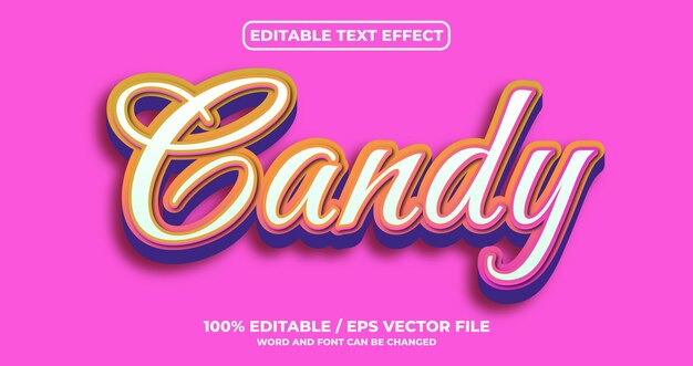 Efecto de texto editable de Candy