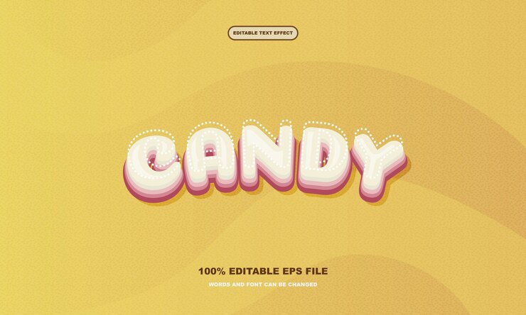 Vector efecto de texto editable de candy