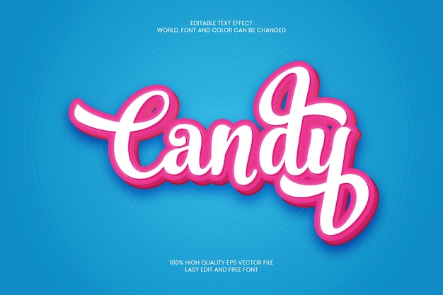 Vector efecto de texto editable de candy