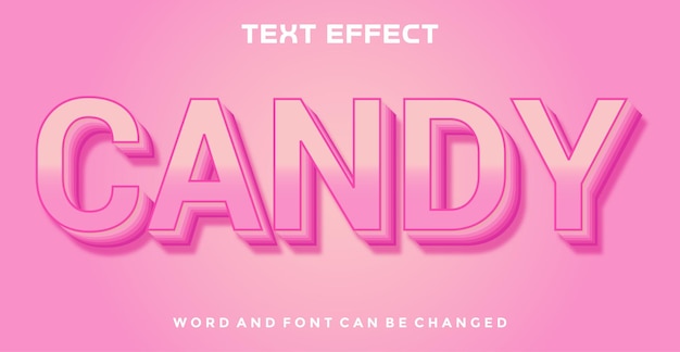Efecto de texto editable de Candy