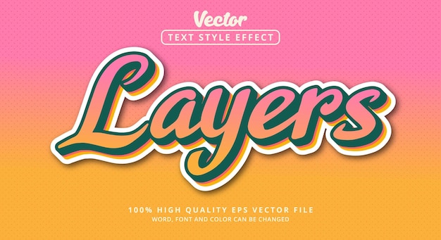 Efecto de texto editable Capas de texto con estilo de color vintage