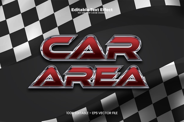 Efecto de texto editable car area en estilo de tendencia moderna