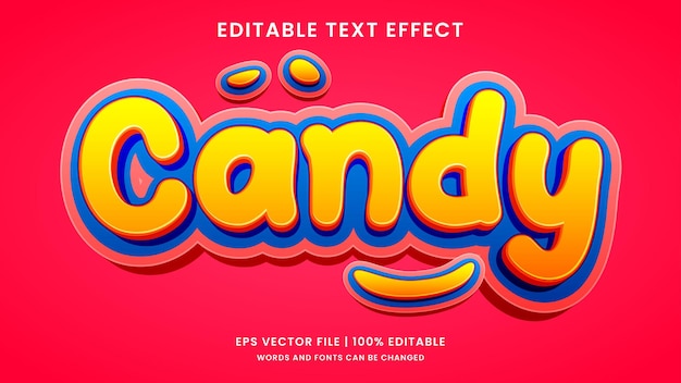 Efecto de texto editable caramelo 3d