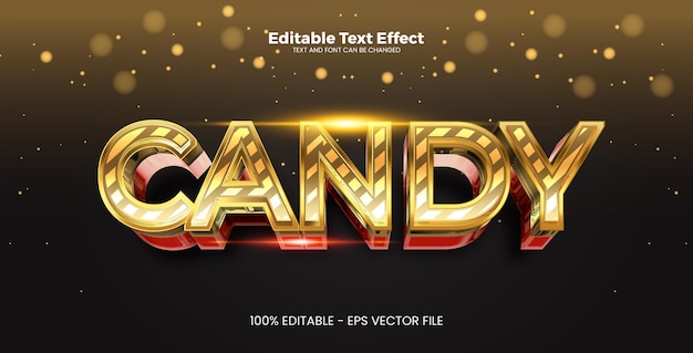 Efecto de texto editable de caramelo en estilo moderno de tendencia Vector Premium