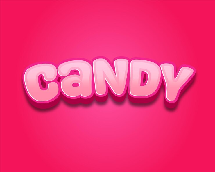 Vector efecto de texto editable caramelo vector premium estilo de dibujos animados en 3d