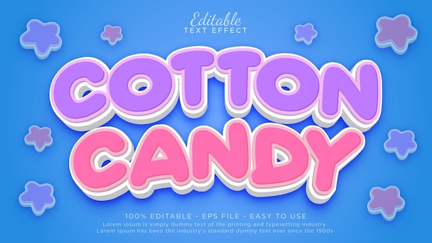 Efecto de texto editable para caramelos