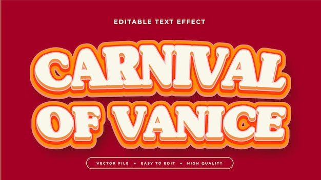Efecto de texto editable Carnaval blanco de texto de vainice sobre fondo rojo