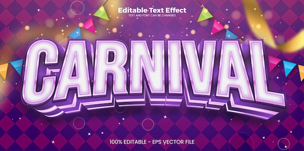 Efecto de texto editable de carnaval en estilo de tendencia moderna.