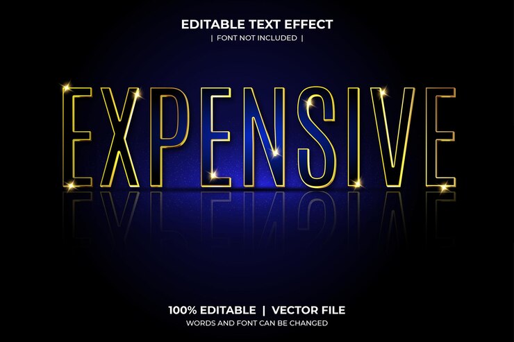 Vector efecto de texto editable caro
