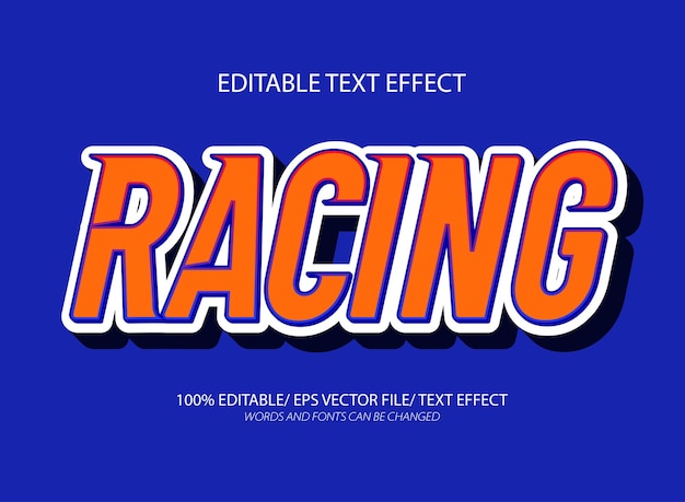 Efecto de texto editable de carreras y estilo de texto editable