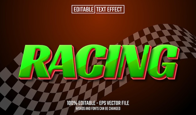 Efecto de texto editable para carreras