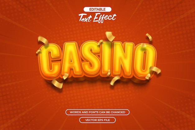 Efecto de texto editable del casino