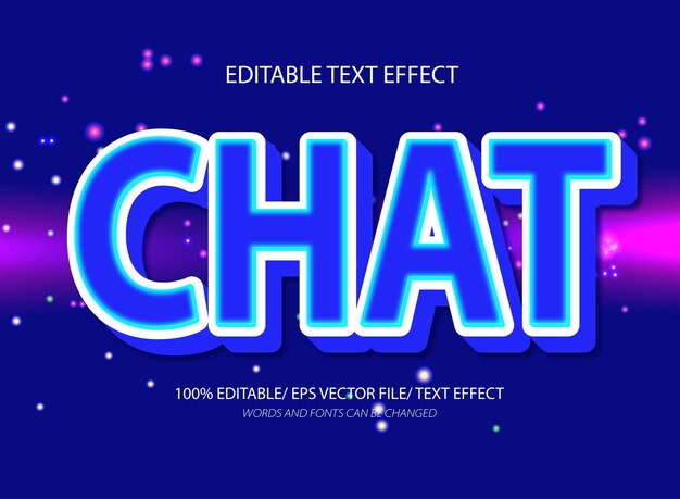 Efecto de texto editable de chat y estilo de texto editable