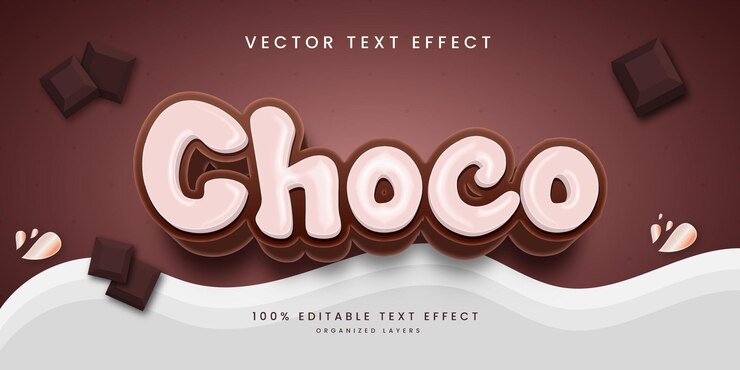 Vector efecto de texto editable en choco style