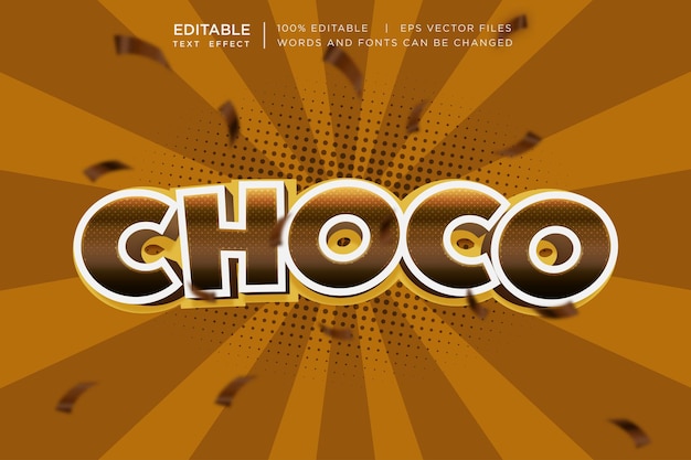 Efecto de texto editable de choco