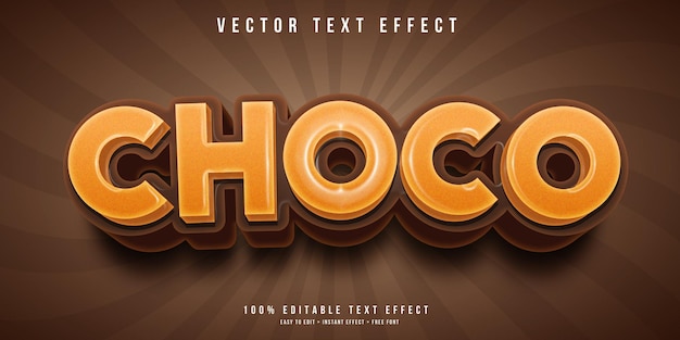 Vector efecto de texto editable choco