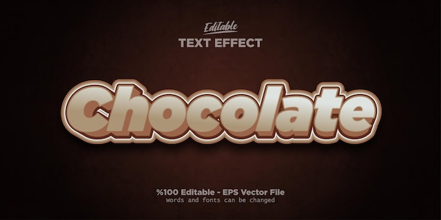 Efecto de texto editable chocolate