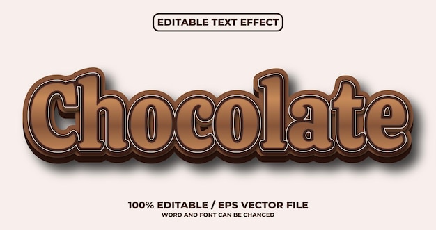 Efecto de texto editable chocolate