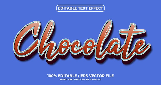 Efecto de texto editable chocolate