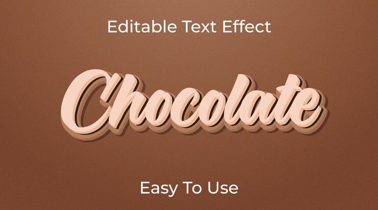 Vector efecto de texto editable chocolate