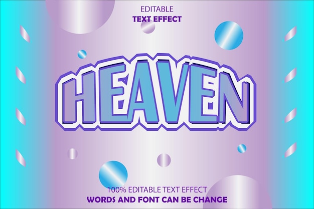 Efecto de texto editable en el cielo estilo de dibujos animados en 3D